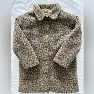 Bonton Kids Leopard-Print Coat in Tan and Gray size 10